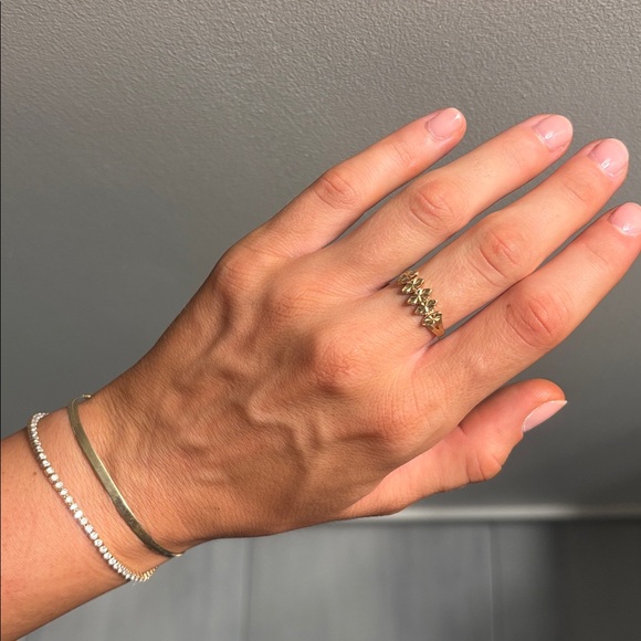 Vintage ✨Marquise Diamond Cut Ring 14k Yellow Gold - Picture 9 of 10